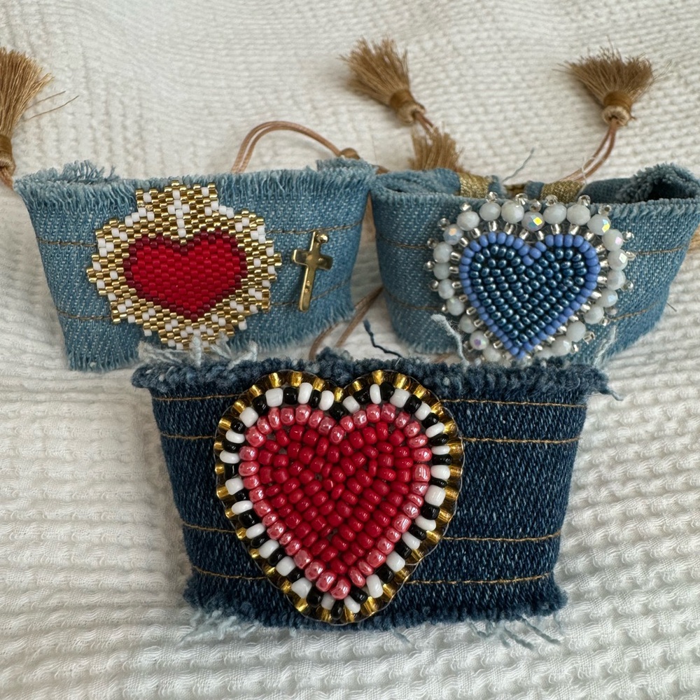 Handmade jeans bracelet